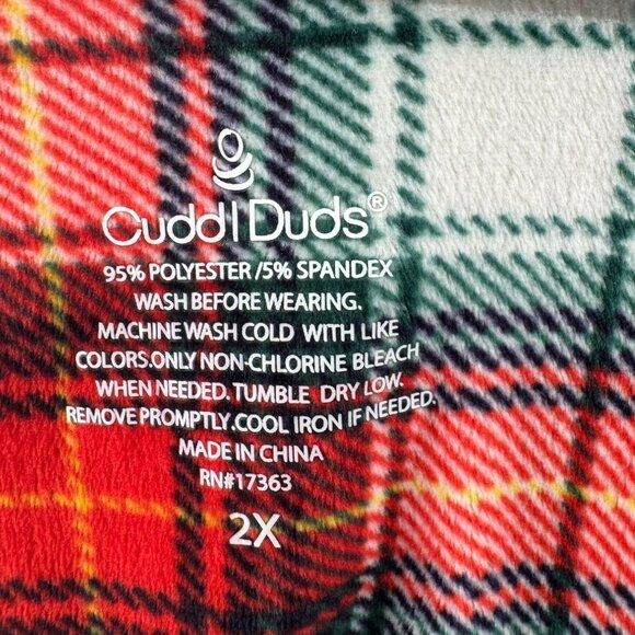 Cuddl Duds Plaid Fleece Pajama Set Size 2XL - Picture 3 of 5